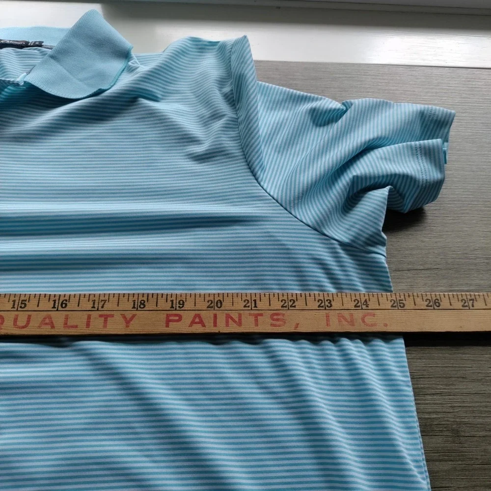 RLX Ralph Lauren Mens XL Blue White Striped Performance Golf Polo OC&CC 1926